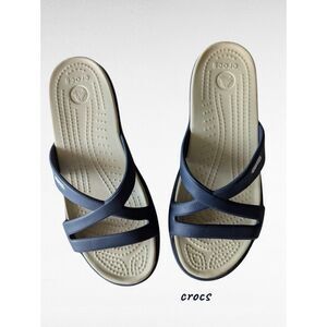 Crocs Patricia Wedge Slide Strappy Sandals  Sz  7